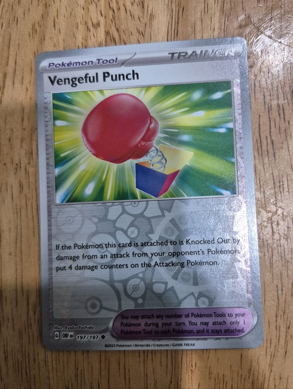 QTY 1 Pokémon Trainer Item Tool Card Vengeful Punch